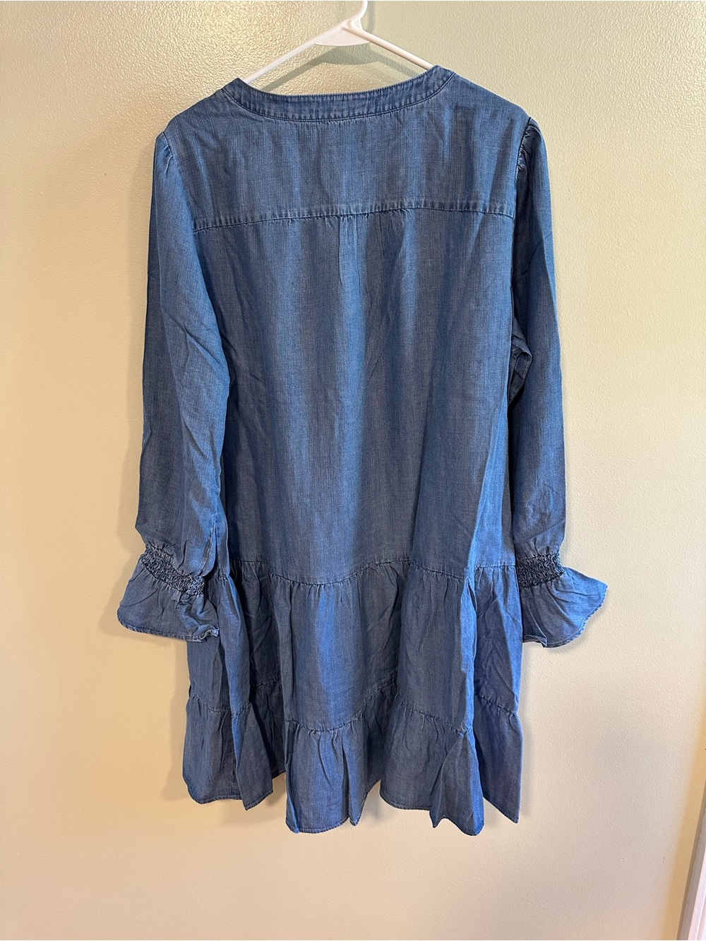 Quince Chambray Tiered Babydoll Dress - Picture 2 of 9